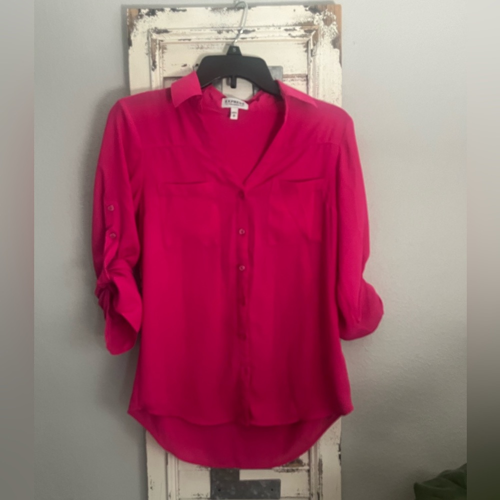 Hot pink Express Portofino button down shirt - XS